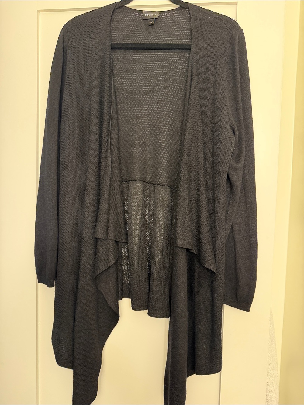 torrid Black Draped Open-Front Cardigan